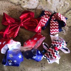 Jojo and boutique red white blue bows